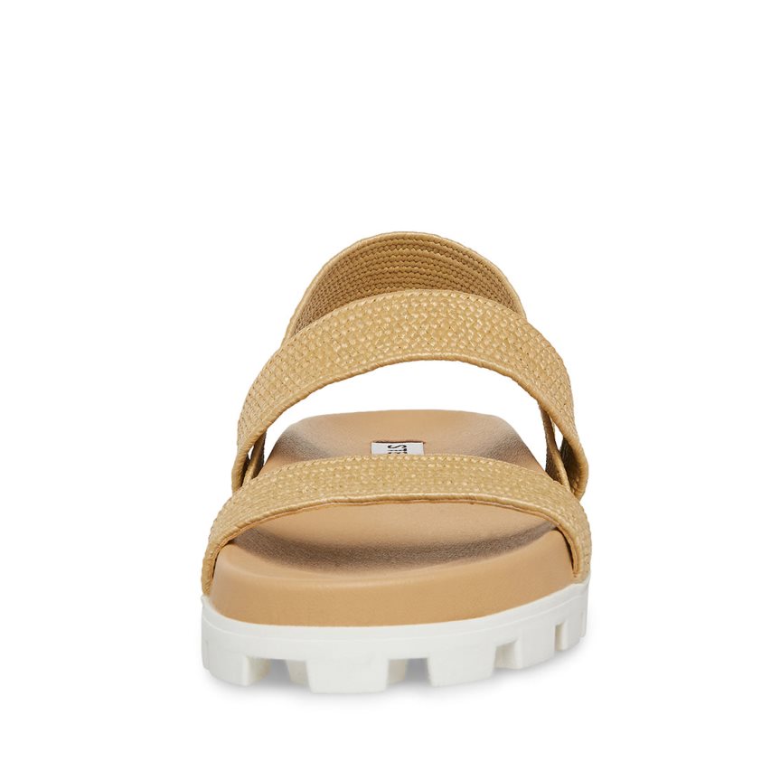 Sandalias Planas Steve Madden Landmark Raffia Mujer Marrones | ES KJ360S